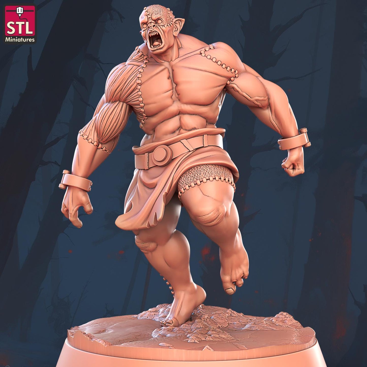 Flesh Golem Monster | Tabletop Scale | D&D TTRPG Miniature | STL Miniatures