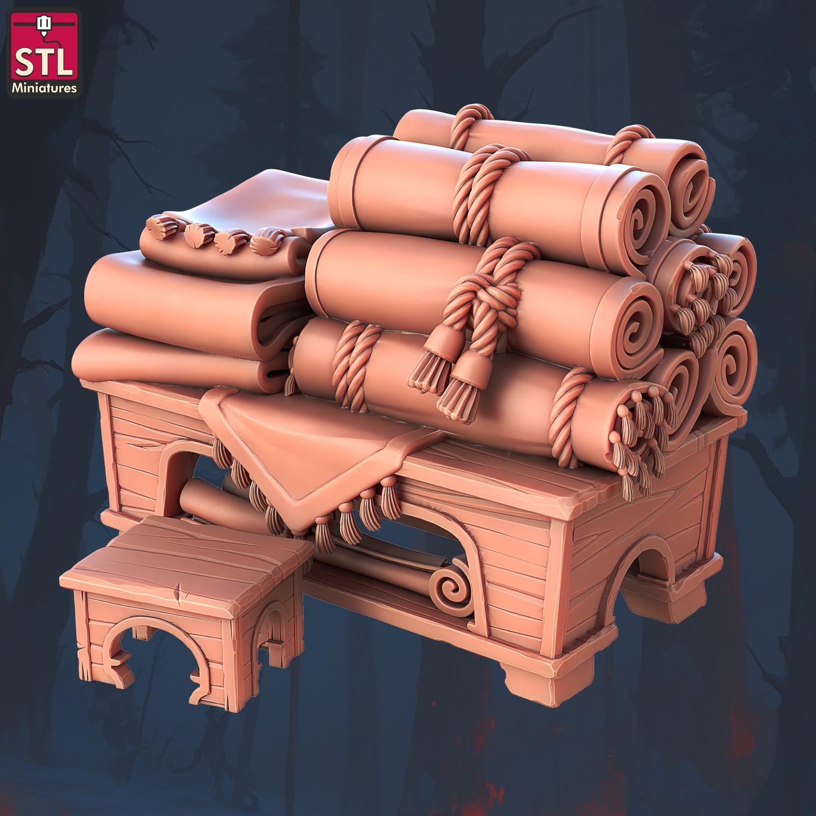 Flying Carpet Vendor Seller Set | Tabletop Scale | D&D TTRPG Miniature | STL Miniatures