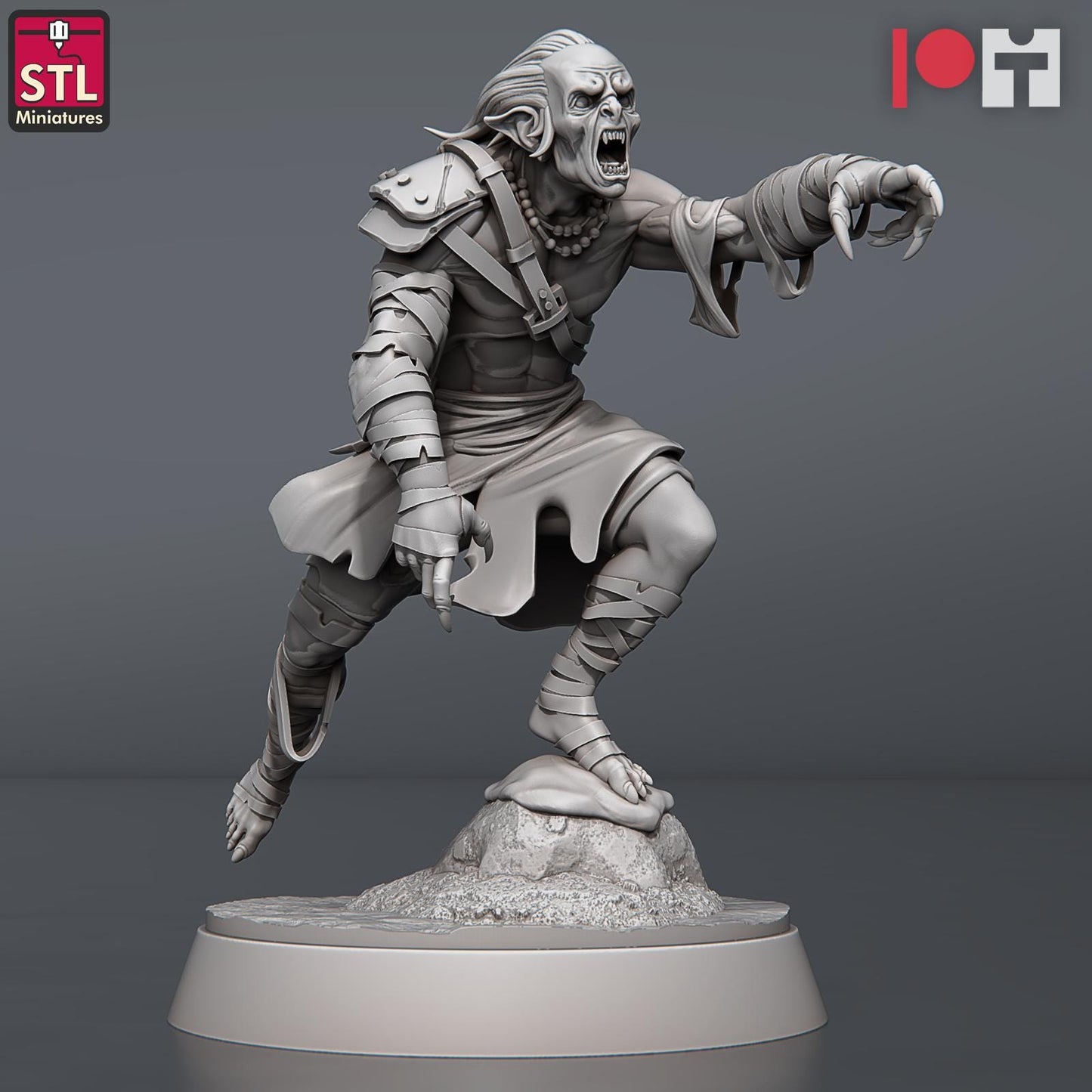 Ghoul King Set | Tabletop Scale | D&D TTRPG Miniature | STL Miniatures