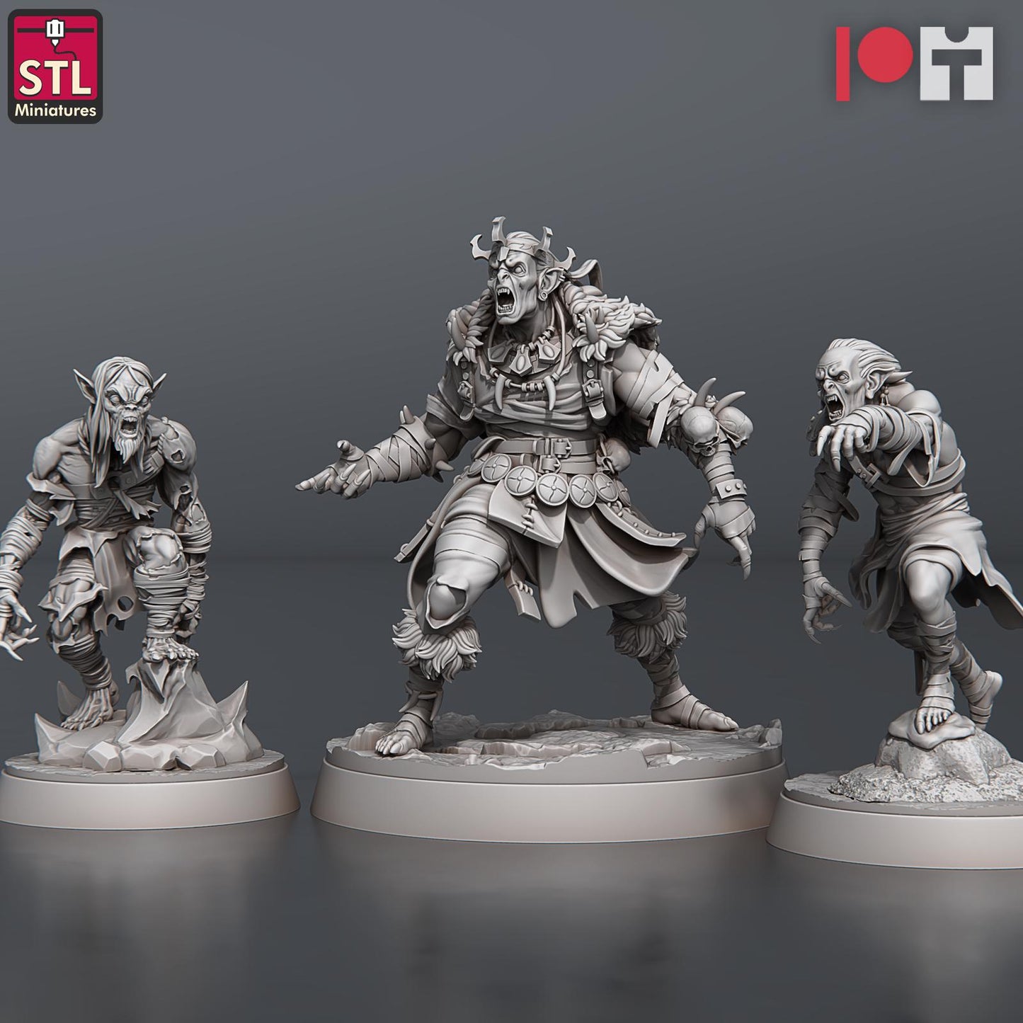 Ghoul King Set | Tabletop Scale | D&D TTRPG Miniature | STL Miniatures