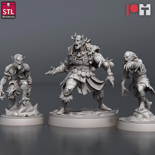 Ghoul King Set | Tabletop Scale | D&D TTRPG Miniature | STL Miniatures