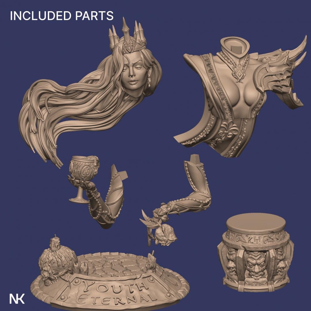 Youth Eternal | Garage Resin Kit Statue, Bust | Gothic Fantasy | Nerikson