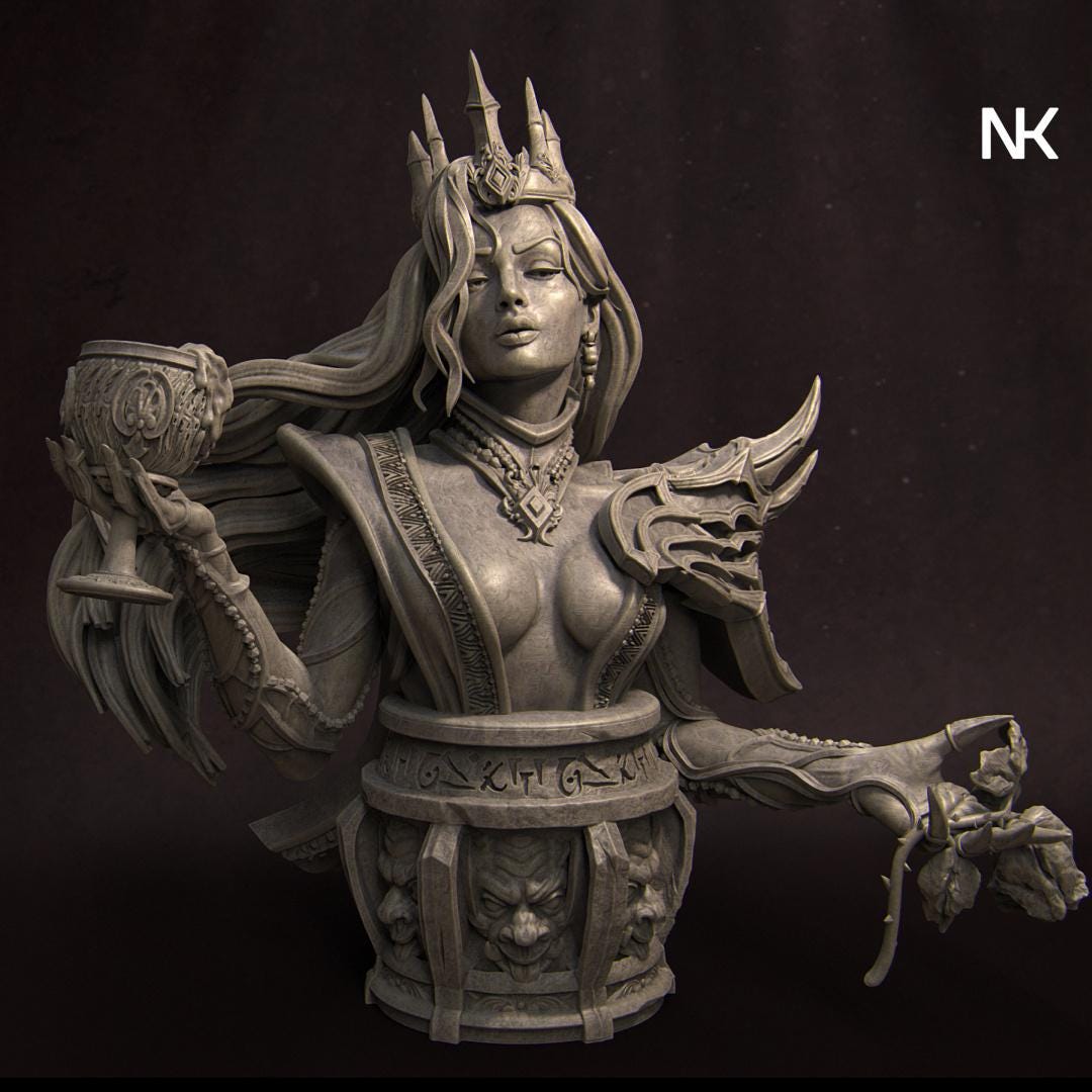Youth Eternal | Garage Resin Kit Statue, Bust | Gothic Fantasy | Nerikson