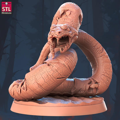 Ghoul Giant Snake Set | Tabletop Scale | D&D TTRPG Miniature | STL Miniatures