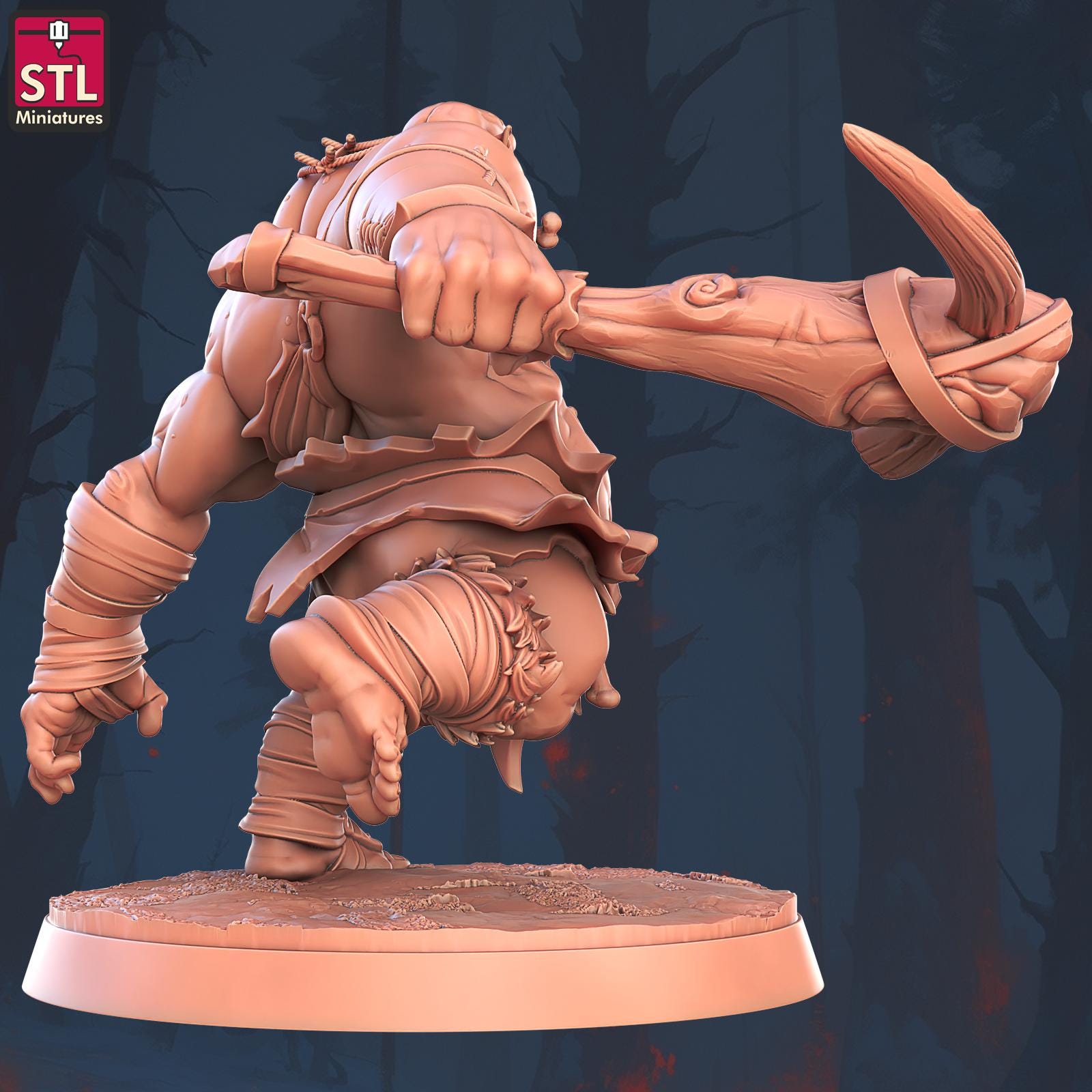 Giant Ogre Monster | Tabletop Scale | D&D TTRPG Miniature | STL Miniatures