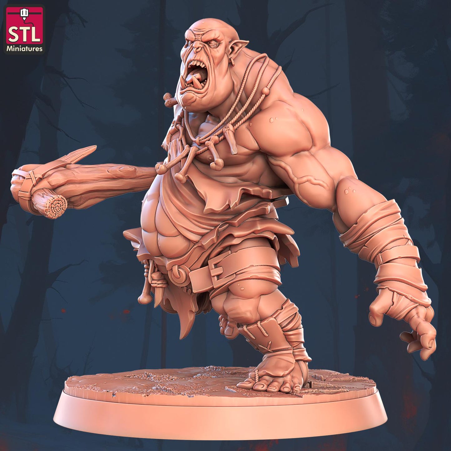 Giant Ogre Monster | Tabletop Scale | D&D TTRPG Miniature | STL Miniatures