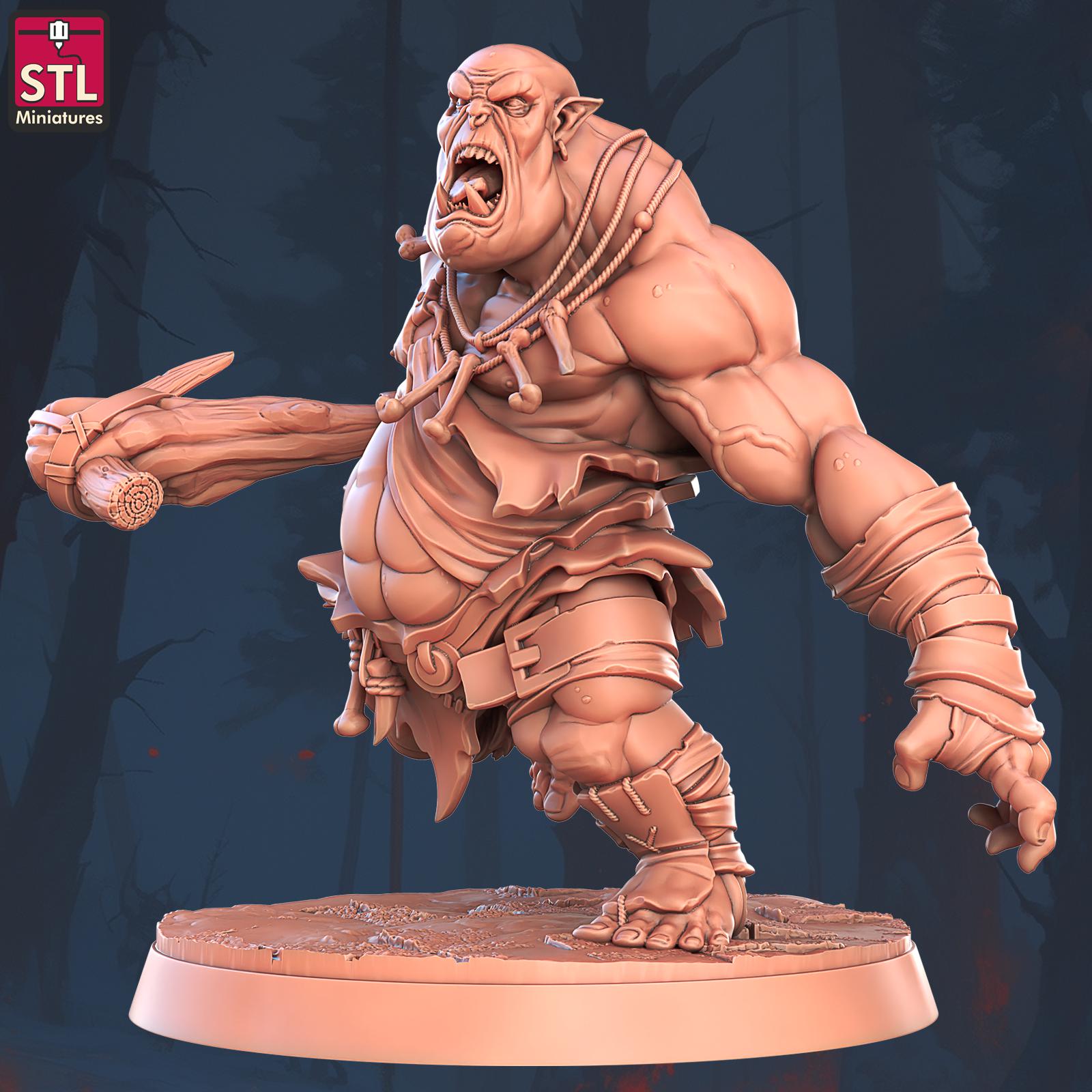 Giant Ogre Monster | Tabletop Scale | D&D TTRPG Miniature | STL Miniatures