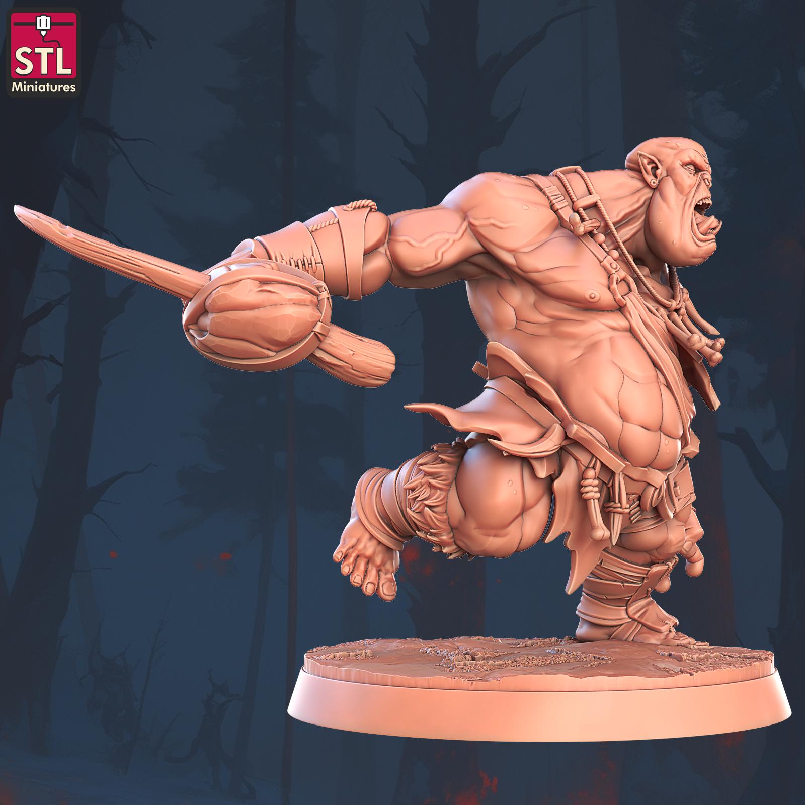 Giant Ogre Monster | Tabletop Scale | D&D TTRPG Miniature | STL Miniatures