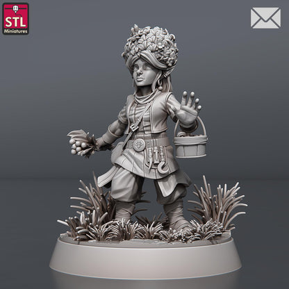 Newsletter Herbalist NPC Set | Tabletop Scale | D&D TTRPG Miniature | STL Miniatures