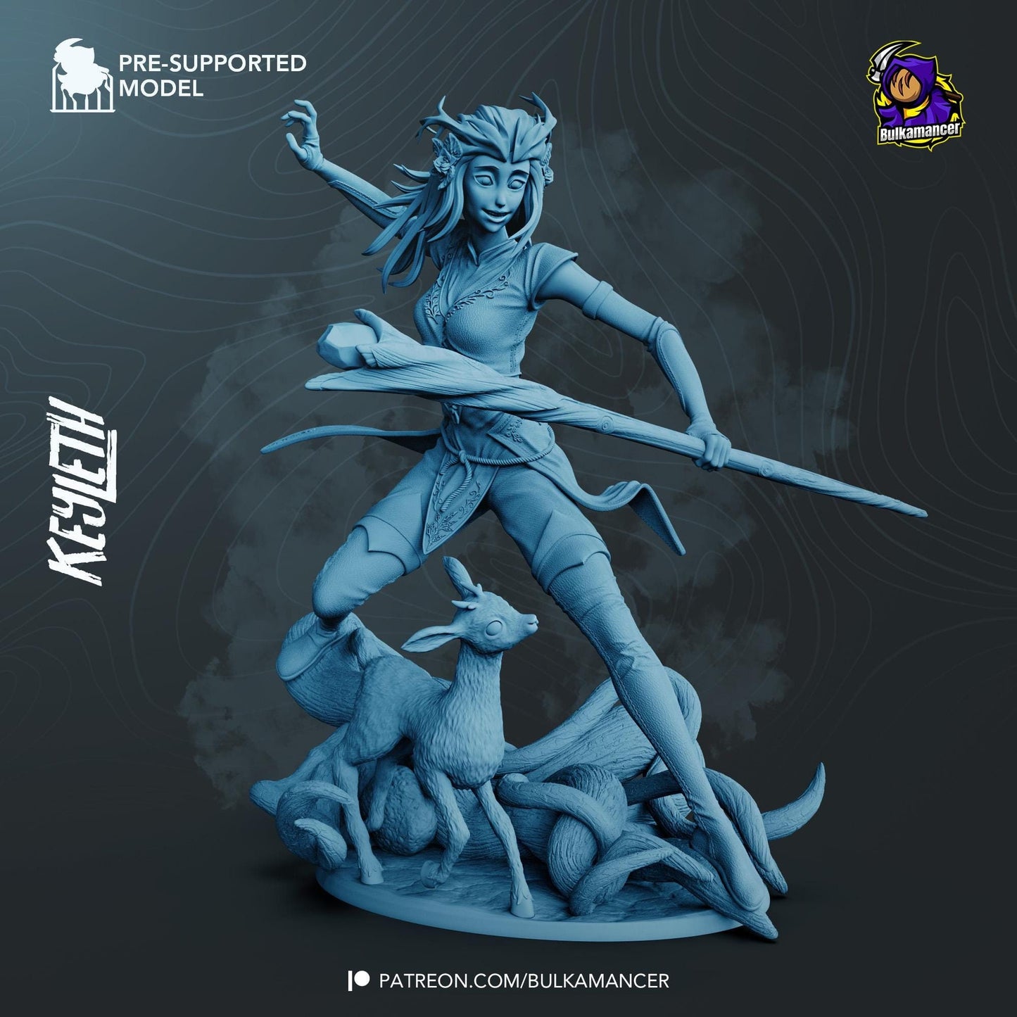 Insecure Half-Elf Druid | Resin Garage Kit Sculpture Anime Video Game Fan Art Statue | Bulkamancer Sculpts