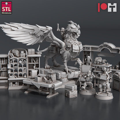 Post Office NPC Set | Tabletop Scale | D&D TTRPG Miniature | STL Miniatures