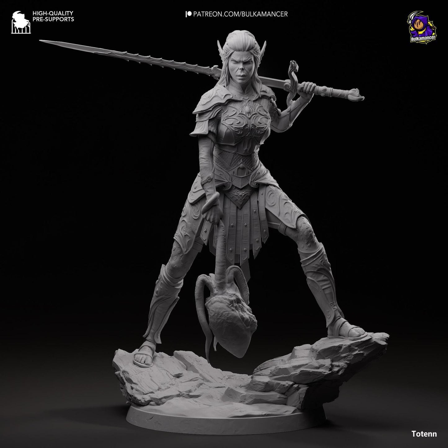 Judgmental Warrior | Resin Garage Kit Sculpture Anime Video Game Fan Art Statue | Bulkamancer Sculpts