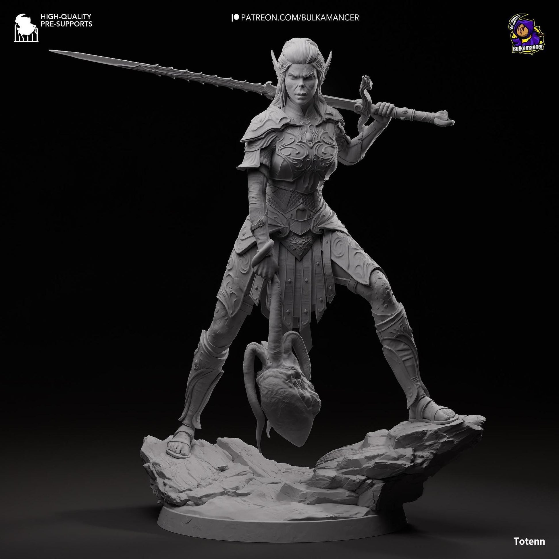 Judgmental Warrior | Resin Garage Kit Sculpture Anime Video Game Fan Art Statue | Bulkamancer Sculpts