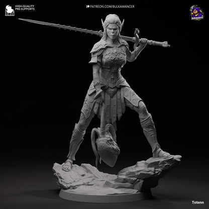 Judgmental Warrior | Resin Garage Kit Sculpture Anime Video Game Fan Art Statue | Bulkamancer Sculpts