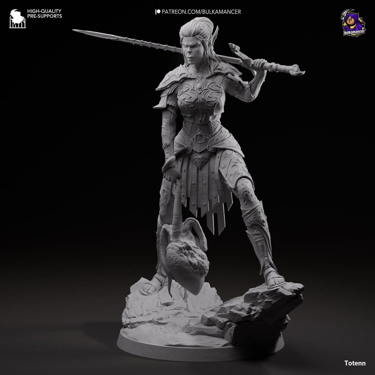 Judgmental Warrior | Resin Garage Kit Sculpture Anime Video Game Fan Art Statue | Bulkamancer Sculpts