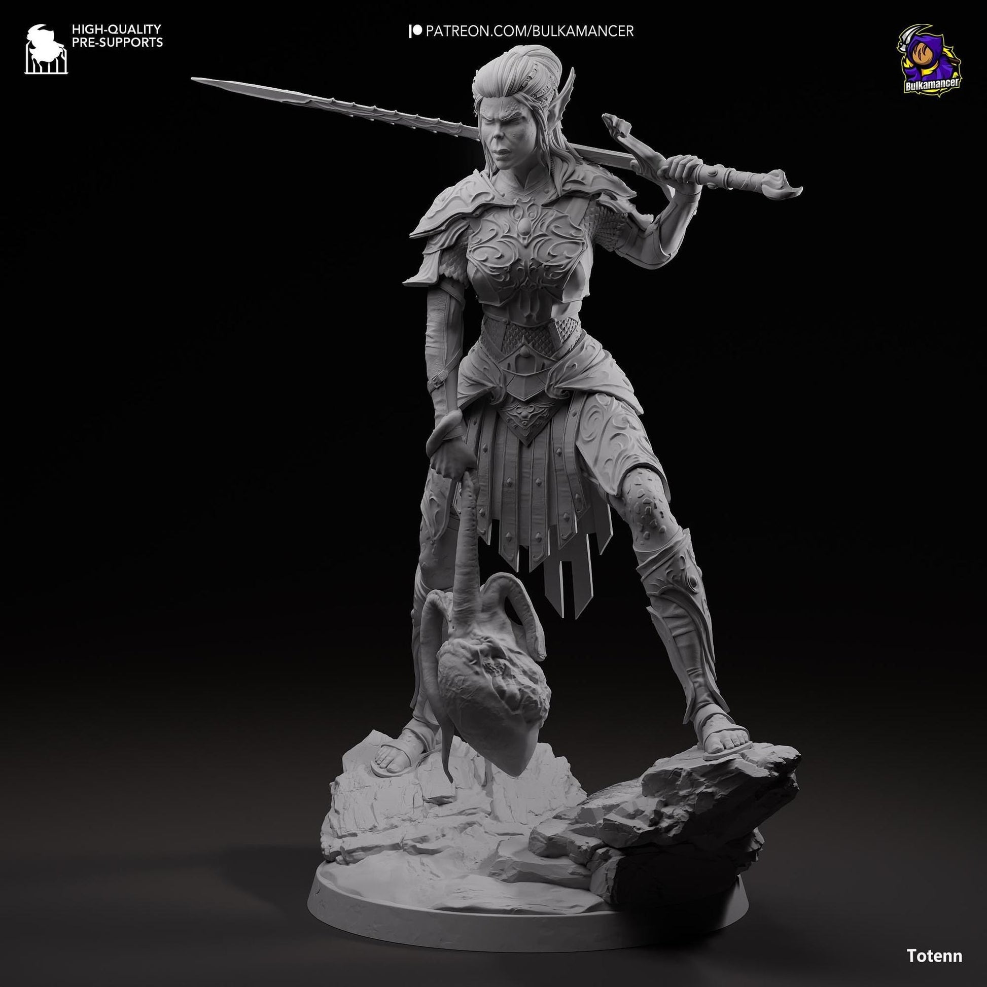 Judgmental Warrior | Resin Garage Kit Sculpture Anime Video Game Fan Art Statue | Bulkamancer Sculpts