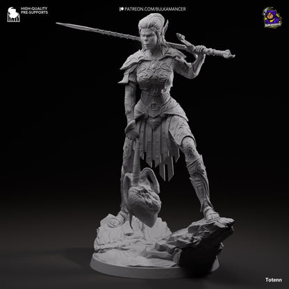 Judgmental Warrior | Resin Garage Kit Sculpture Anime Video Game Fan Art Statue | Bulkamancer Sculpts