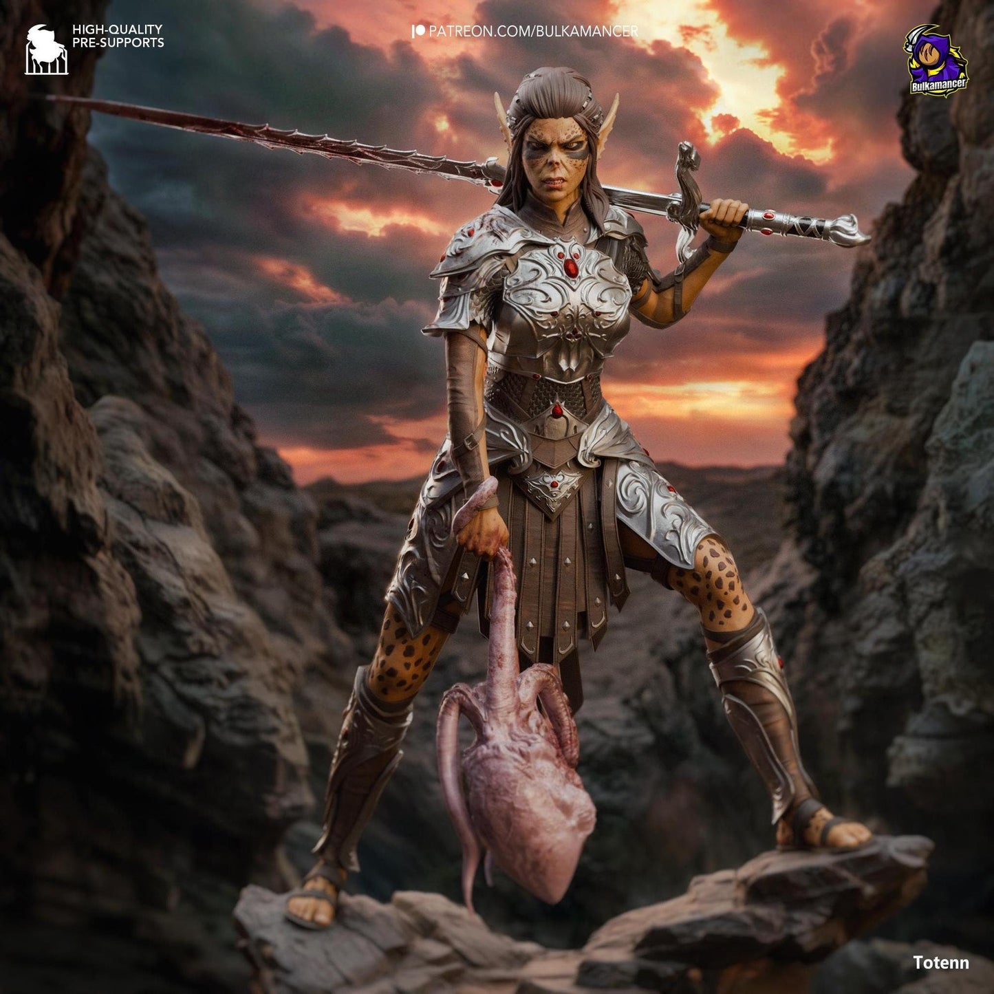 Judgmental Warrior | Resin Garage Kit Sculpture Anime Video Game Fan Art Statue | Bulkamancer Sculpts