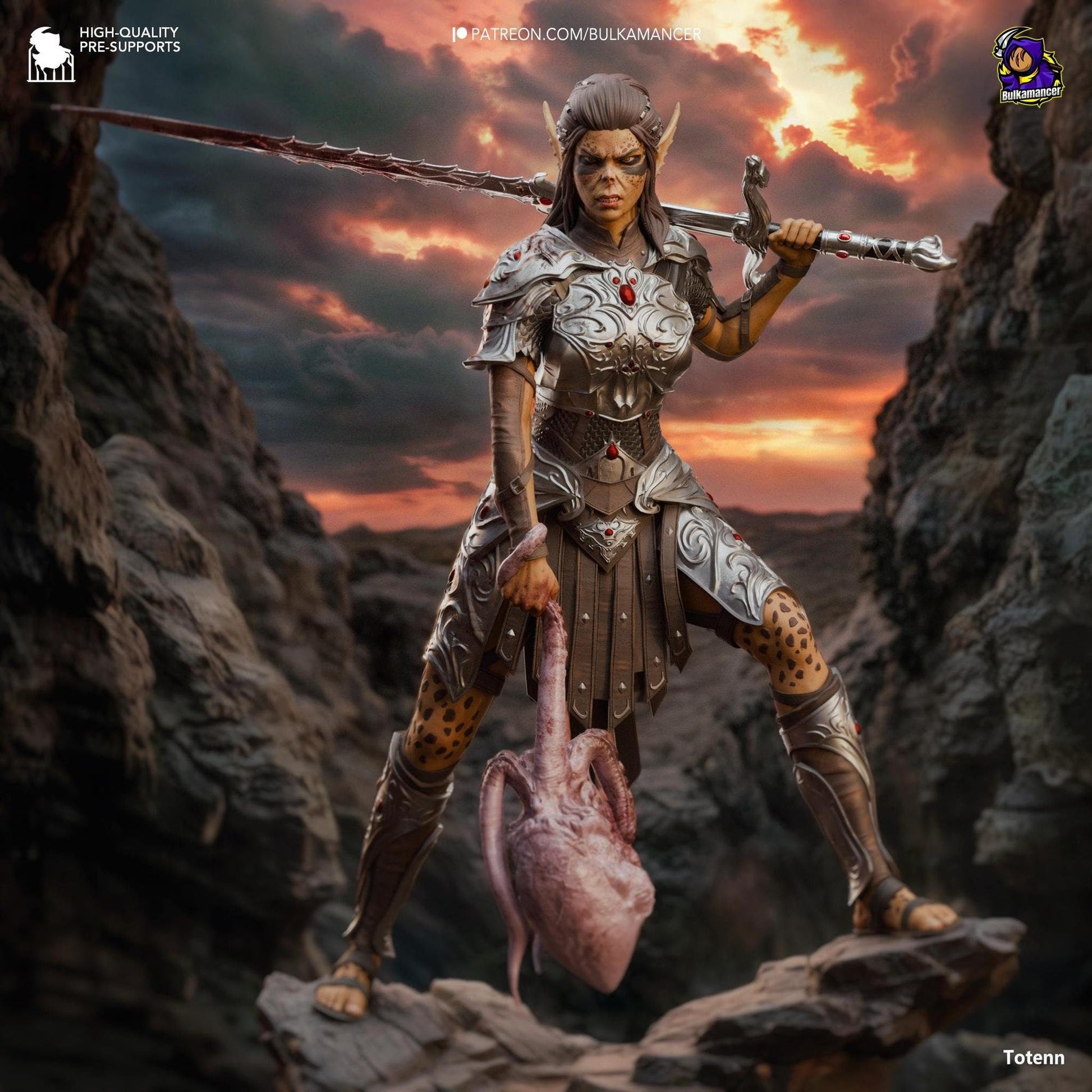 Judgmental Warrior | Resin Garage Kit Sculpture Anime Video Game Fan Art Statue | Bulkamancer Sculpts