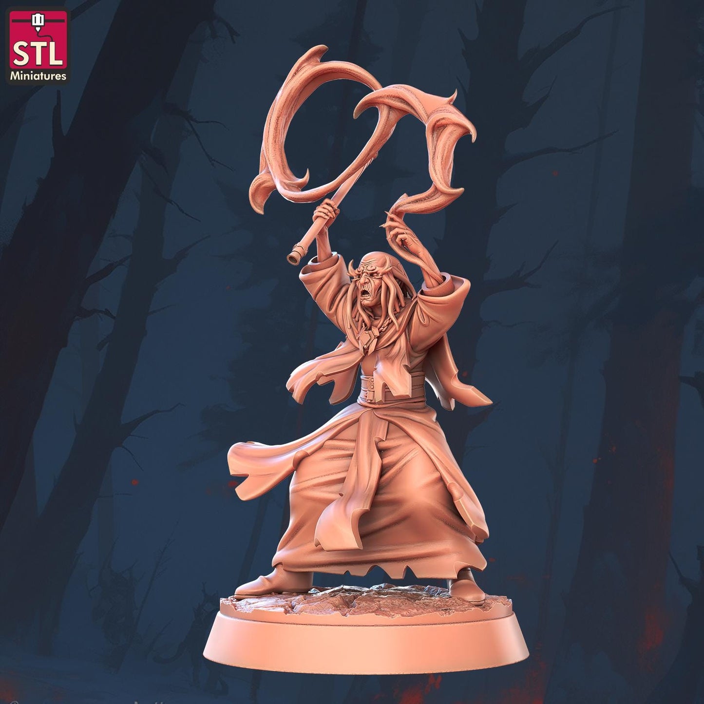 Tekratis Sorcerer | Tabletop Scale | D&D TTRPG Miniature | STL Miniatures