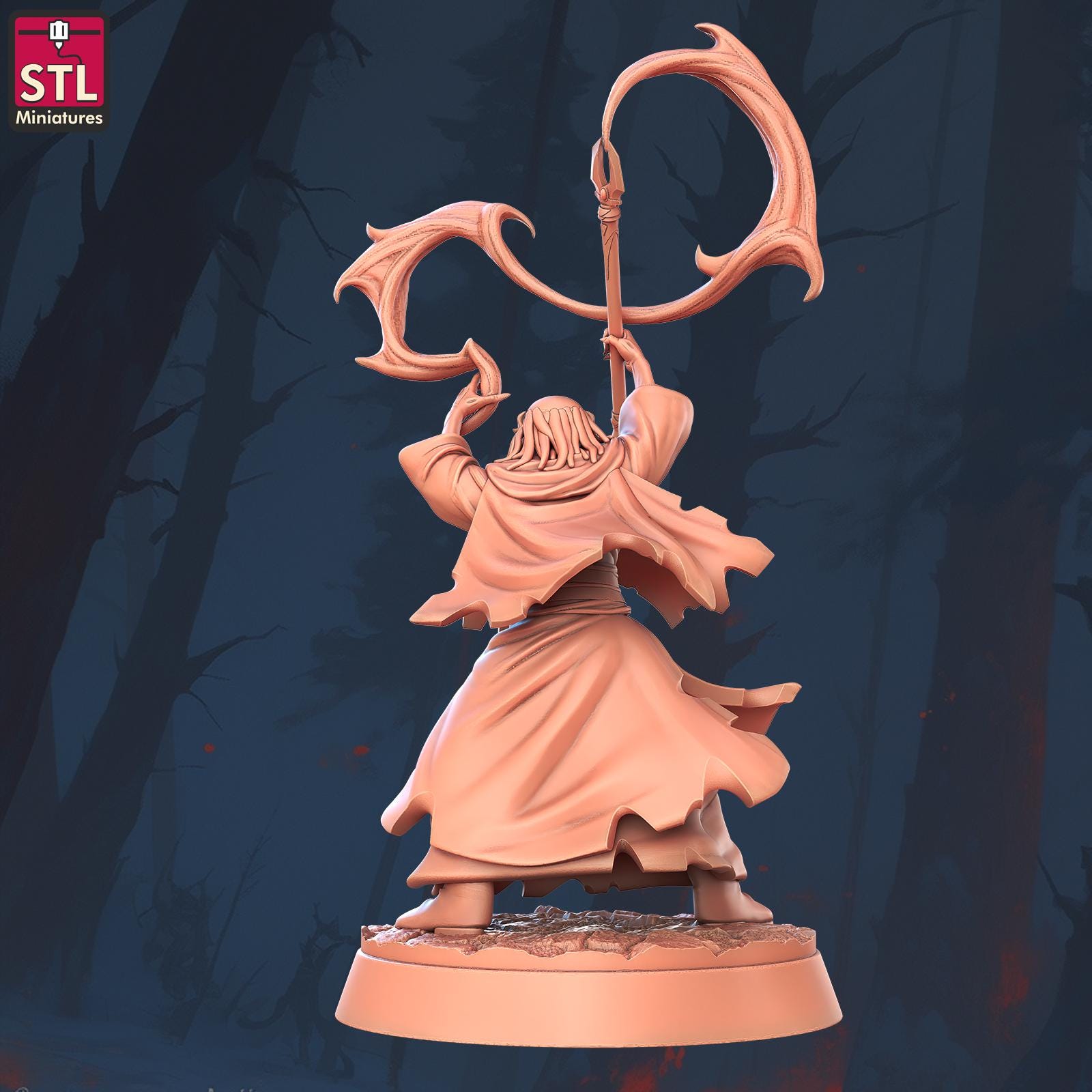 Tekratis Sorcerer | Tabletop Scale | D&D TTRPG Miniature | STL Miniatures