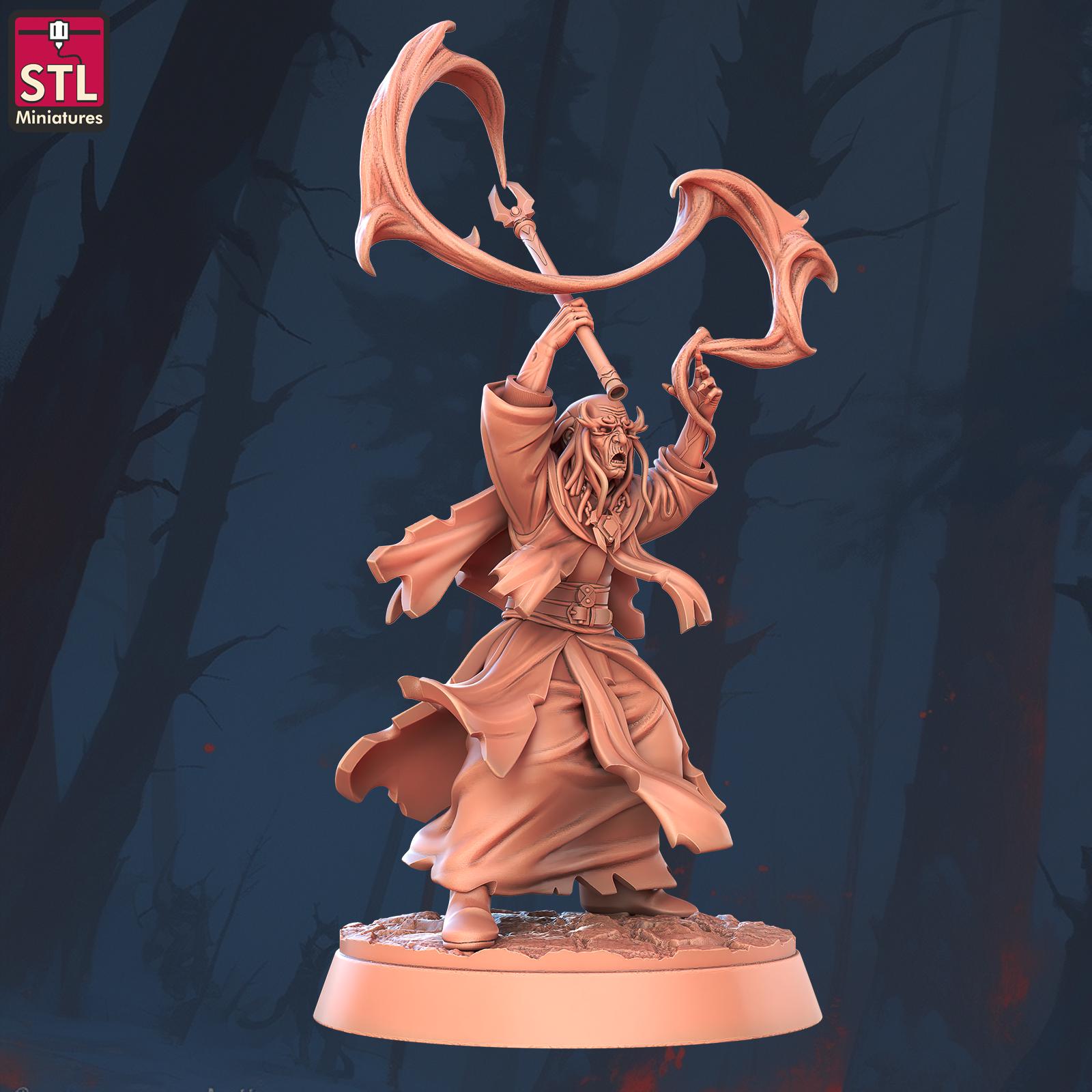 Tekratis Sorcerer | Tabletop Scale | D&D TTRPG Miniature | STL Miniatures