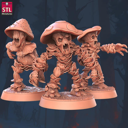 Violent Fungus Myconid Monster Set | Tabletop Scale | D&D TTRPG Miniature | STL Miniatures