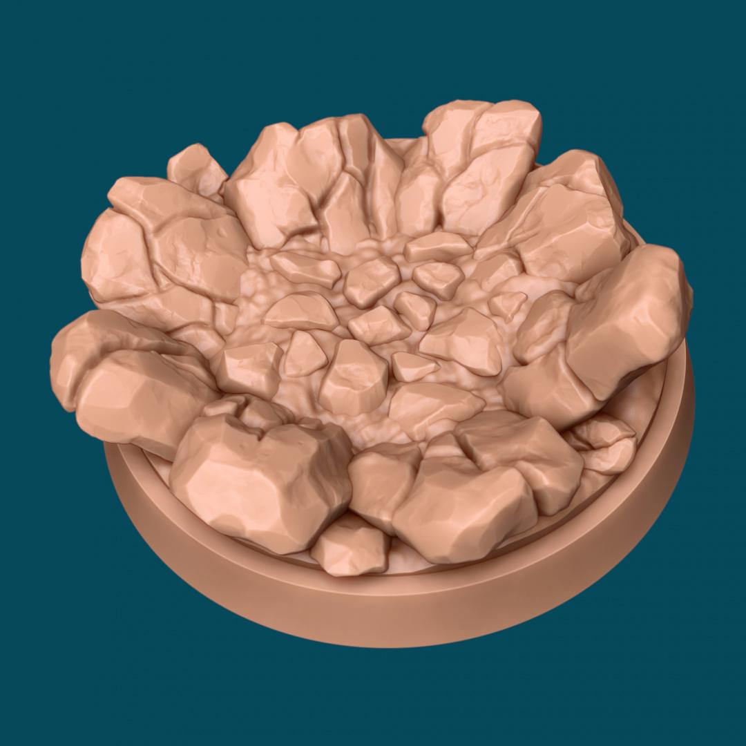 Impacted Bases | TTRPG Miniature Sculpted Base | Awkward Penguin's Minis