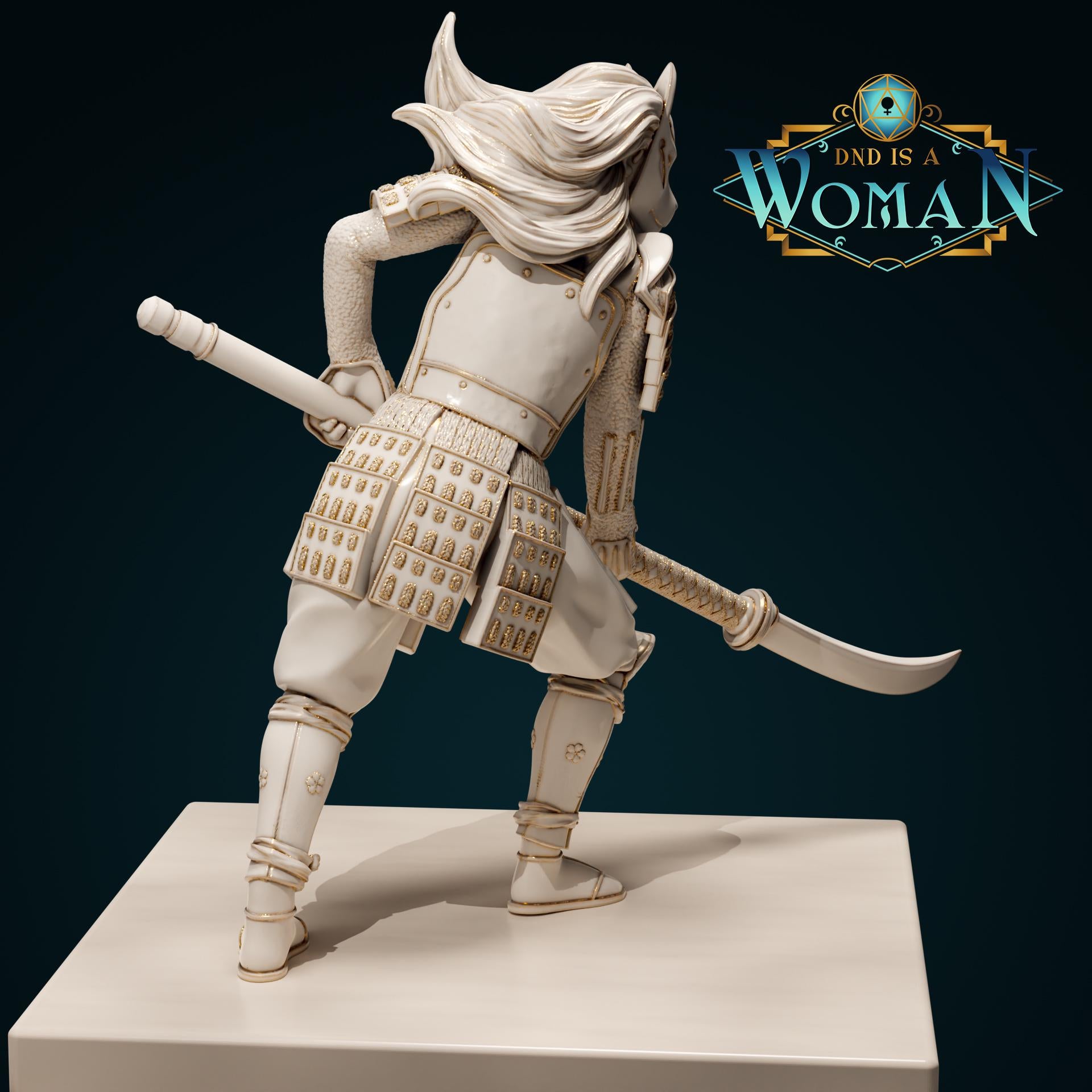 Aasimar Fighter | D&D TTRPG Miniature | DnD Is A Woman | NO BASE