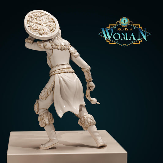 Ice Genasi Cleric, Taktuq | D&D TTRPG Miniature | DnD Is A Woman | NO BASE