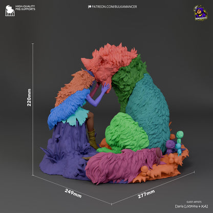 Wolf Princess | 3D Print Garage Kit Anime Fan Art Statue | Bulkamancer Sculpts