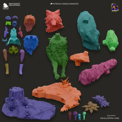 Wolf Princess | 3D Print Garage Kit Anime Fan Art Statue | Bulkamancer Sculpts