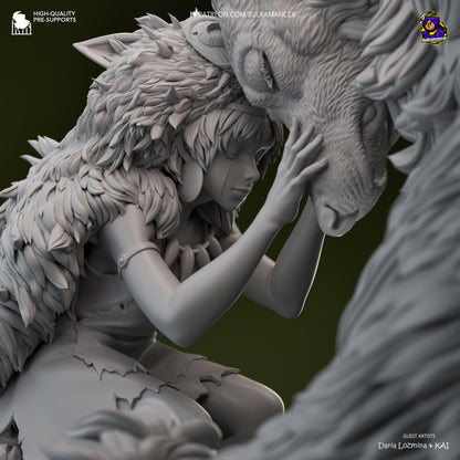 Wolf Princess | 3D Print Garage Kit Anime Fan Art Statue | Bulkamancer Sculpts