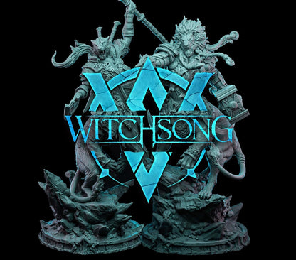 The Lionhorde Warband | Tabletop Gaming Mini or Bust | Monster Miniature Statue | Witchsong Miniatures