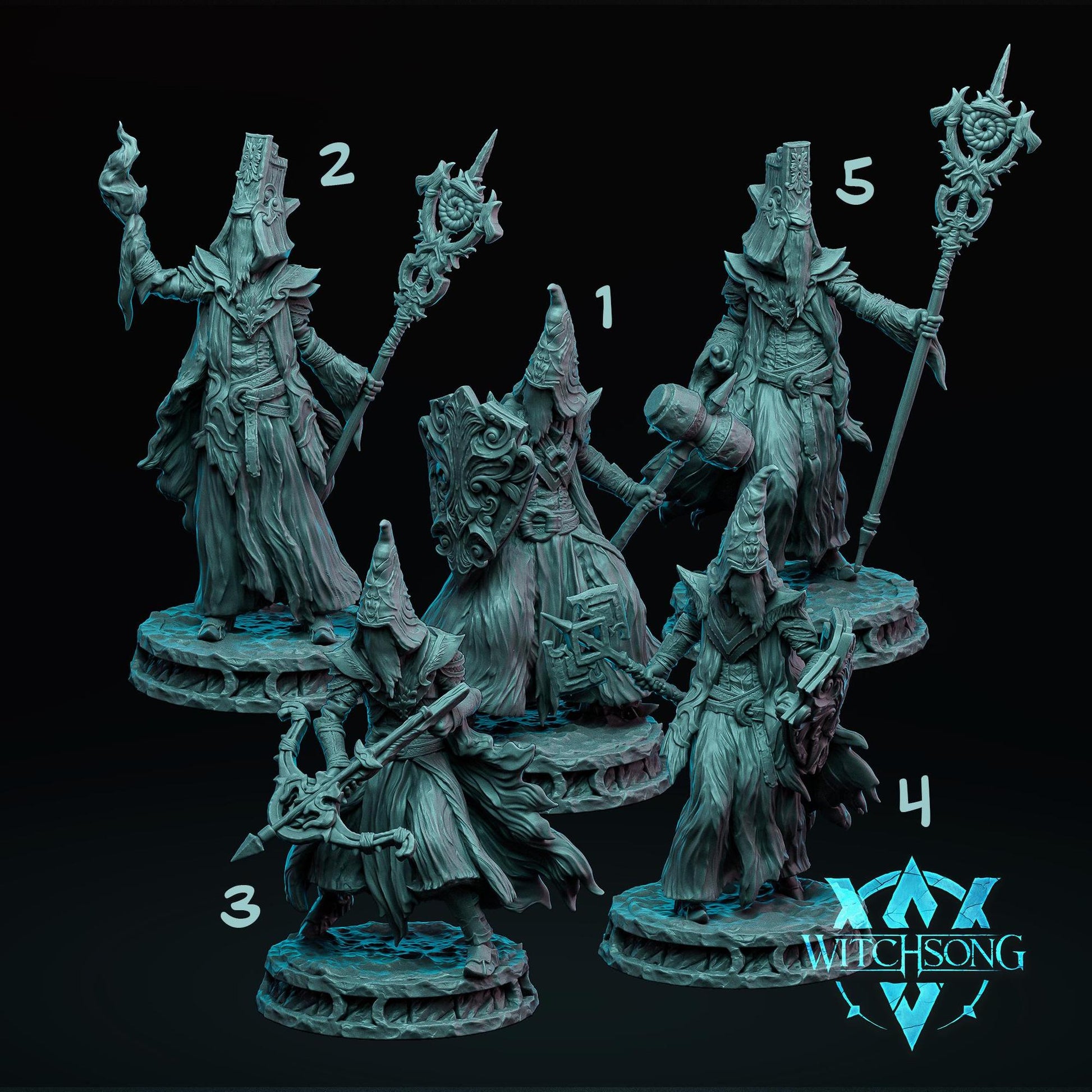 The Faceless King's Warband | Tabletop Gaming Mini or Bust | Monster Miniature Statue | Witchsong Miniatures