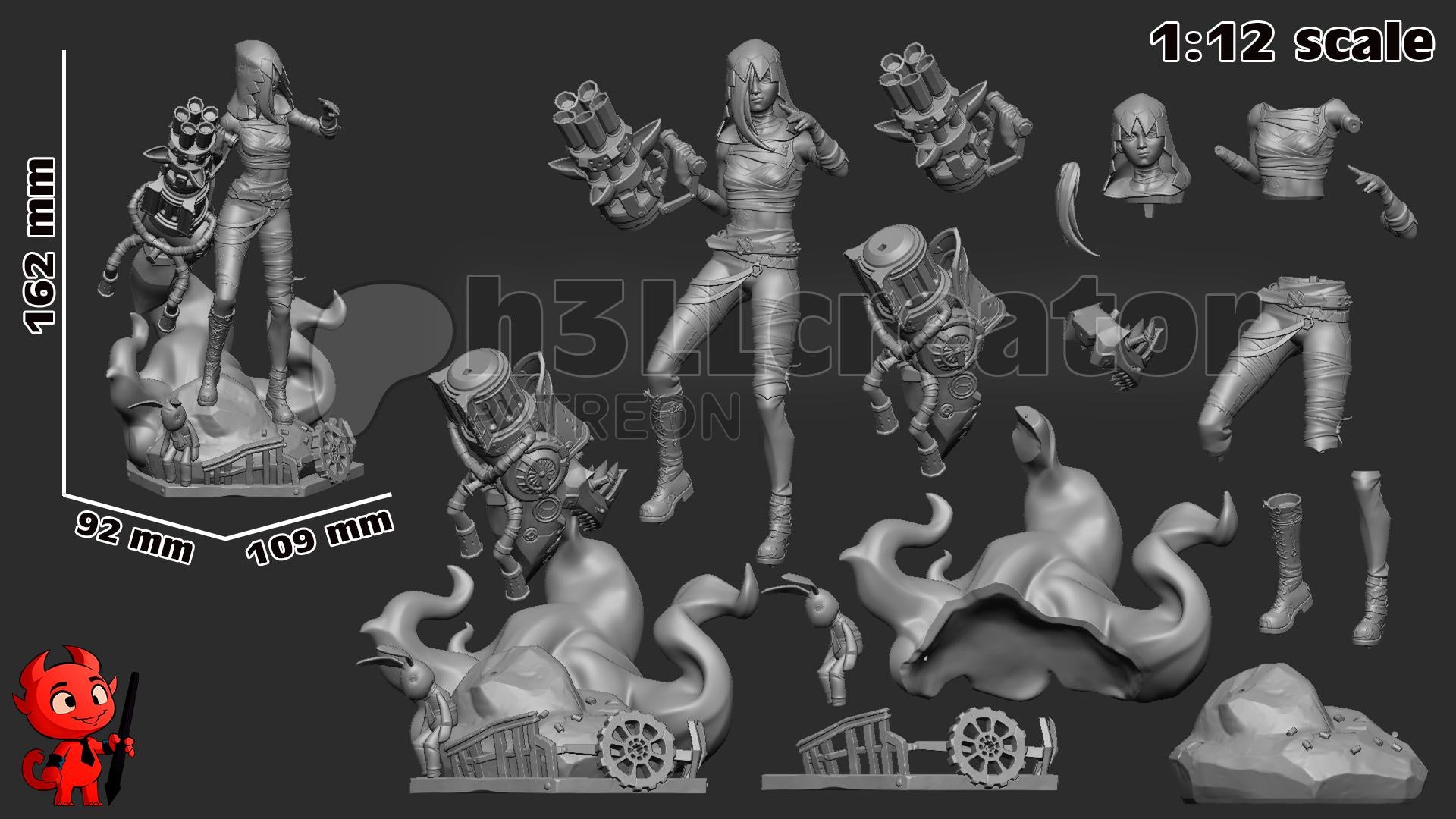 1:12 Harbinger of Havoc | Resin Garage Kit Figure Game Show Fan Art | h3LL creator