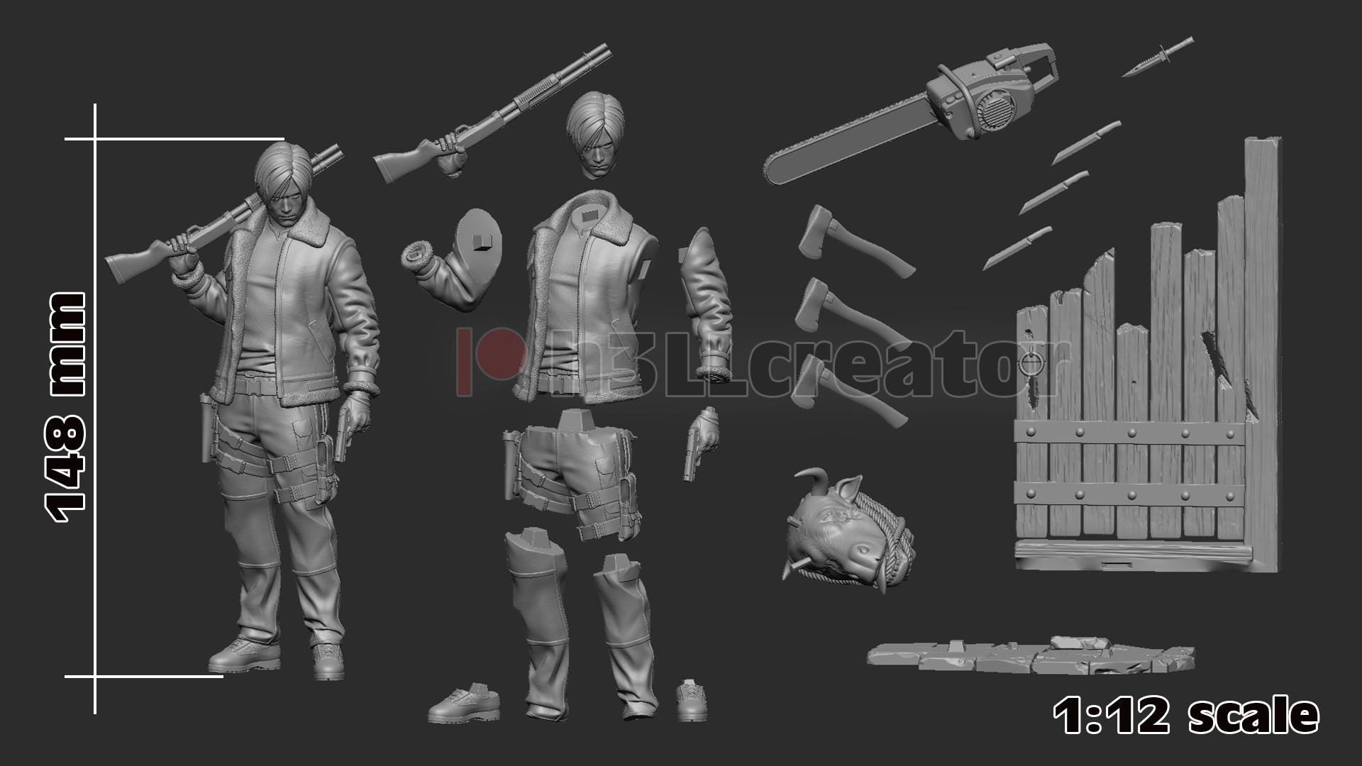 1:12 Rookie Turned Savior | Resin Garage Kit Figure Game Fan Art | h3LL creator