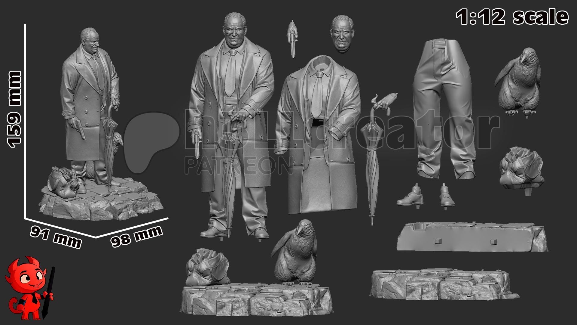 1:12 Bird Among the Wolves | Resin Garage Kit Figure Comic Fan Art | h3LL creator