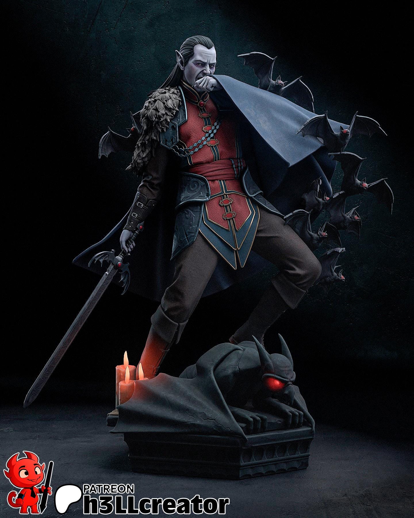 1:12 Master of Dread | Strahd von Zarovich | Resin Garage Kit Figure Game D&D Fan Art | h3LL creator