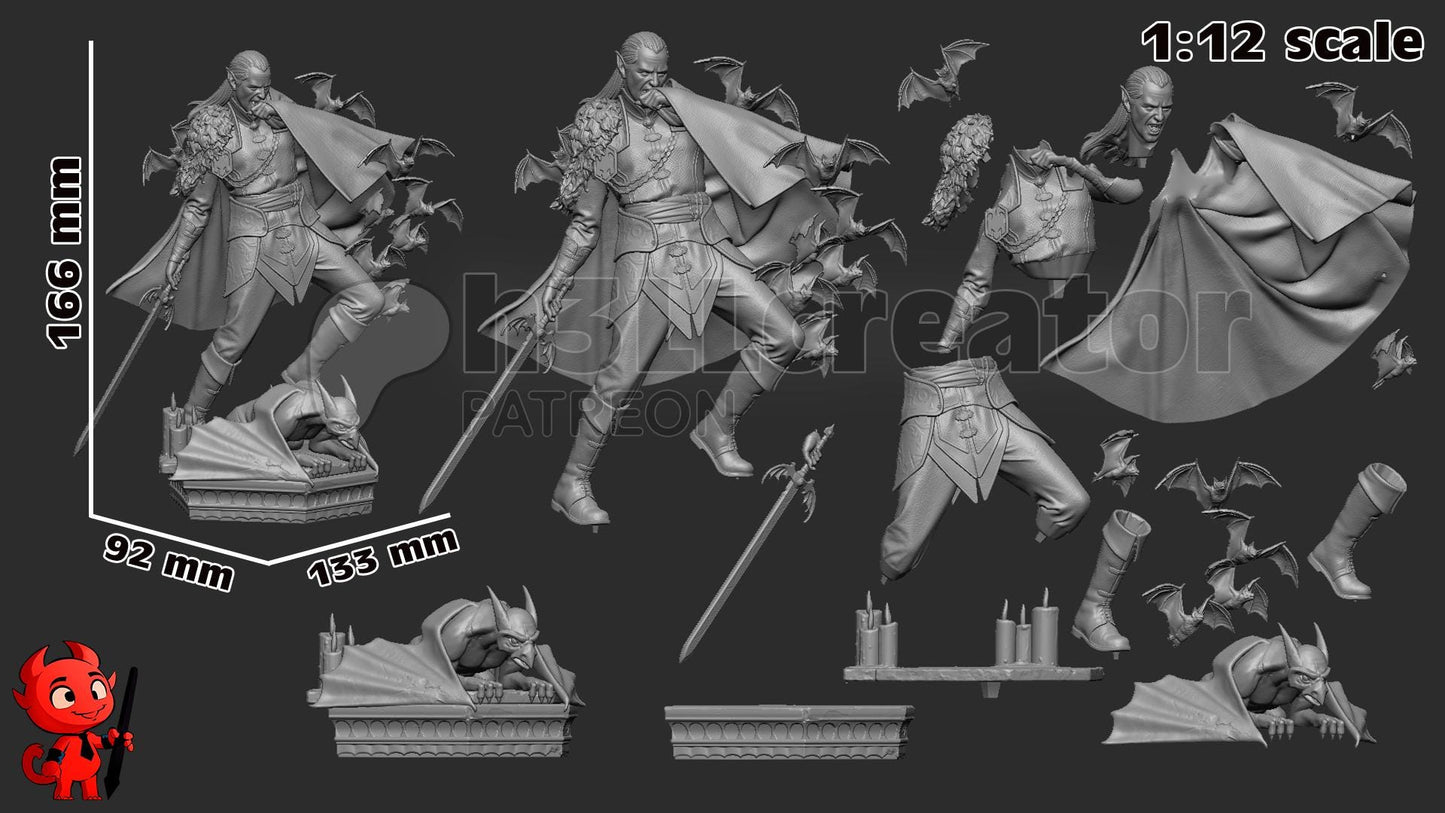 1:12 Master of Dread | Strahd von Zarovich | Resin Garage Kit Figure Game D&D Fan Art | h3LL creator