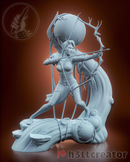 1:12 Wild Huntress | Resin Garage Kit Figure Game D&D Show Fan Art | h3LL creator