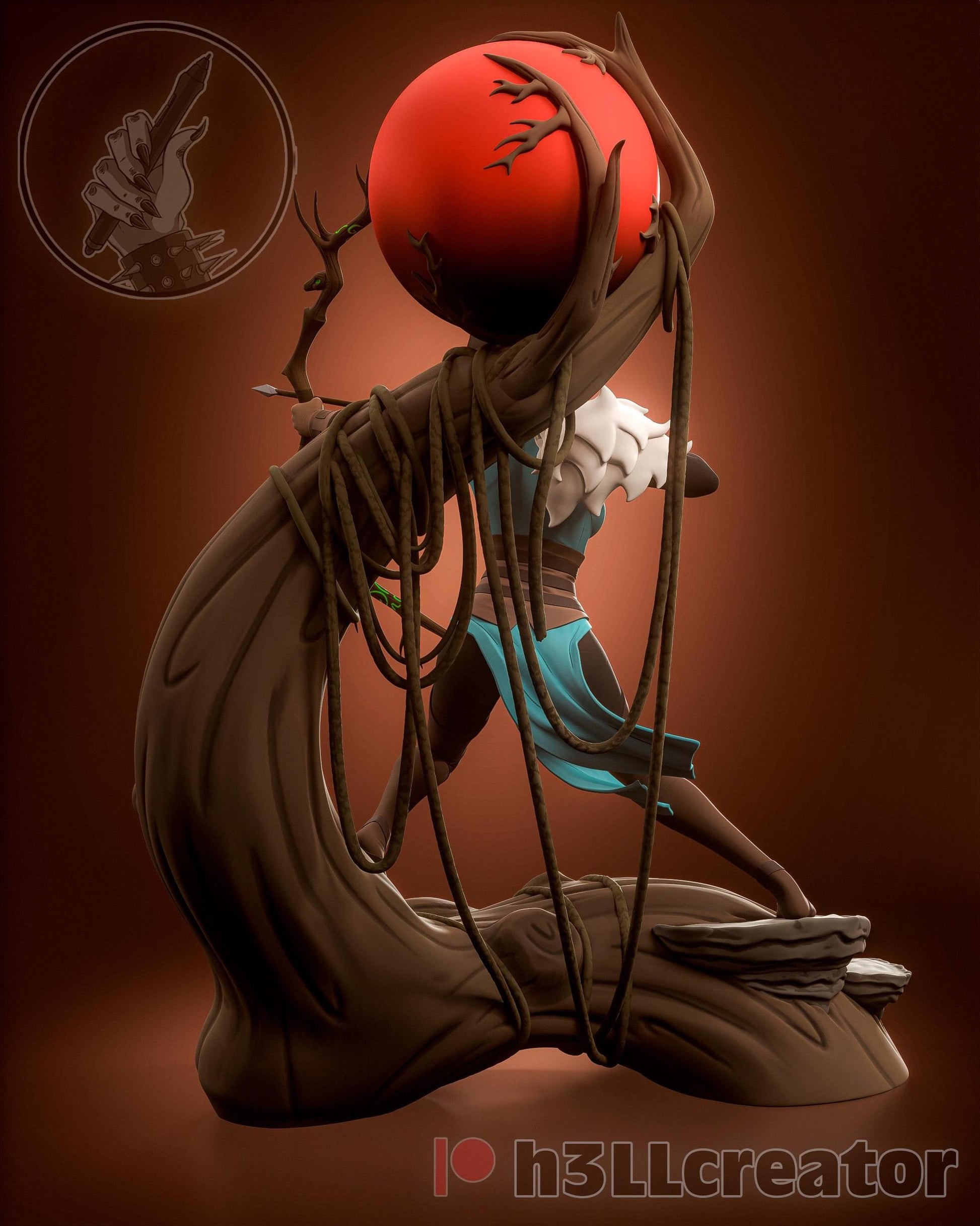 1:12 Wild Huntress | Resin Garage Kit Figure Game D&D Show Fan Art | h3LL creator