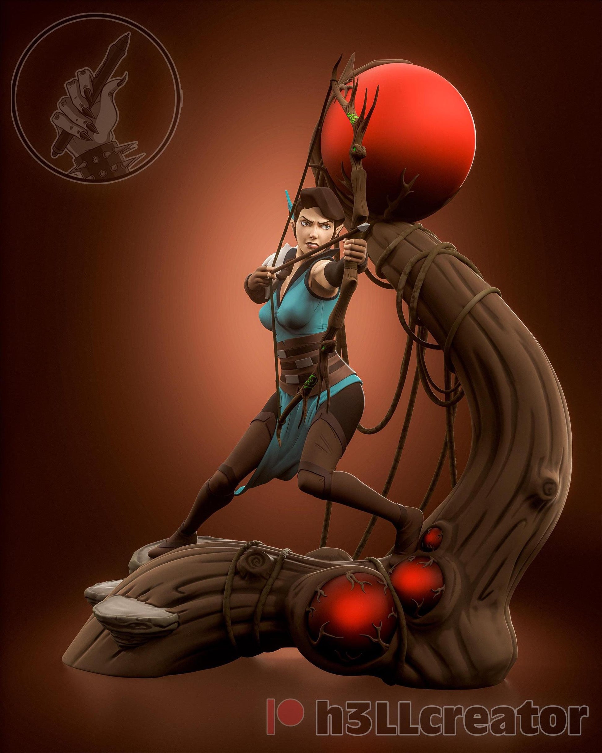 1:12 Wild Huntress | Resin Garage Kit Figure Game D&D Show Fan Art | h3LL creator