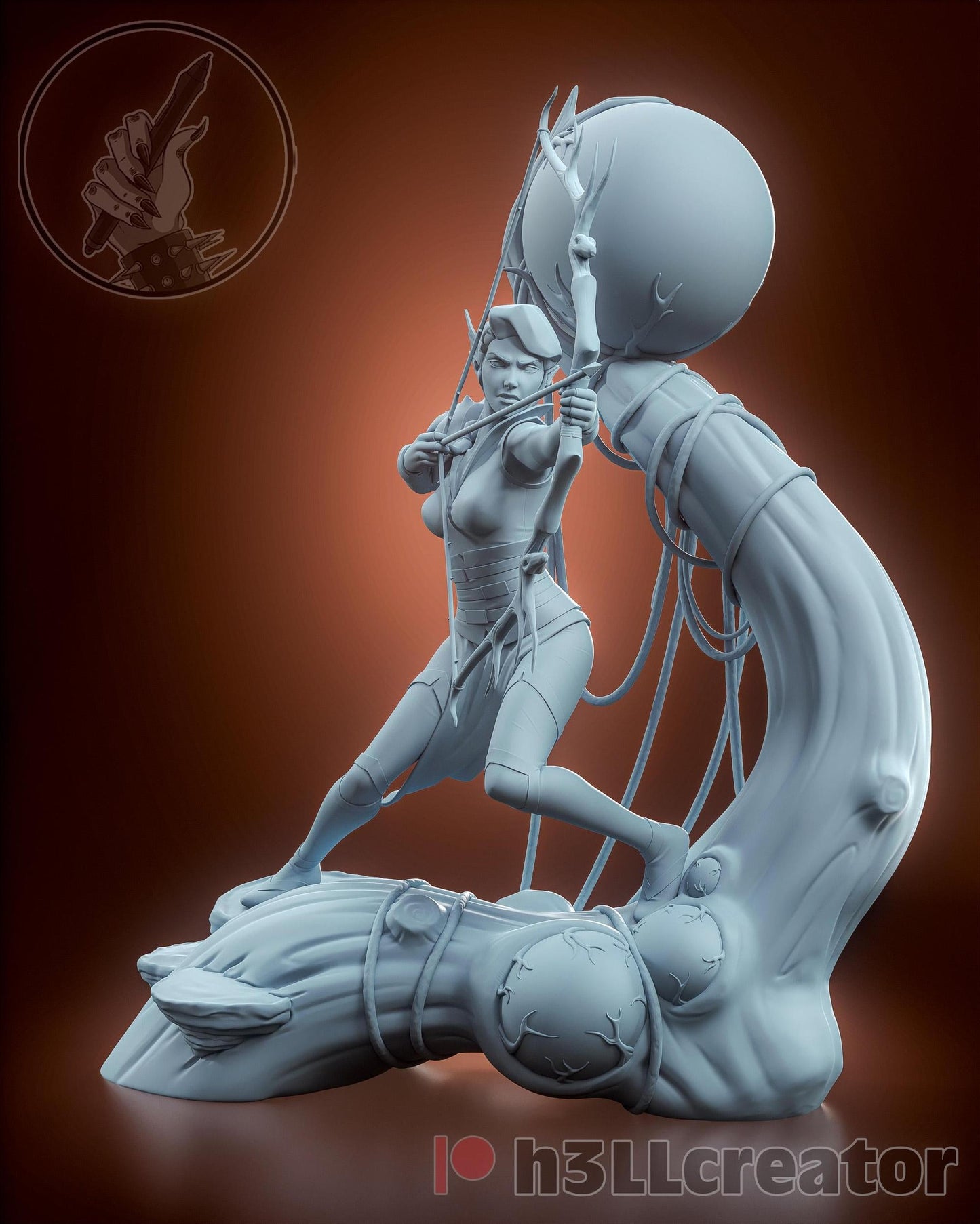 1:12 Wild Huntress | Resin Garage Kit Figure Game D&D Show Fan Art | h3LL creator