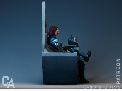 1:12 Queen of the Beskar Throne | Resin Garage Kit Sculpture Anime Video Game Fan Art Statue | CA 3D Studios