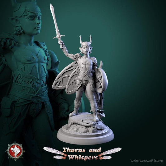 Amber-Wing Wardens, Fairy Warriors | Mini or Bust | TTRPG Tabletop Gaming Miniature | White Werewolf Tavern | Thorns and Whispers Set