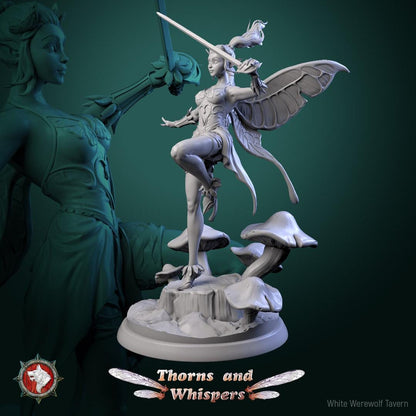 Glimmer Guardians, Fairy Warriors | Mini or Bust | TTRPG Tabletop Gaming Miniature Statue | White Werewolf Tavern | Thorns and Whispers Set