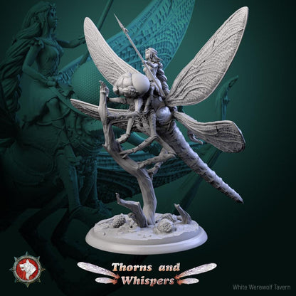 Dragon-Wing Scouts, Fairy Dragonfly Mounts | TTRPG Tabletop Gaming Miniature | White Werewolf Tavern | Thorns and Whispers Set