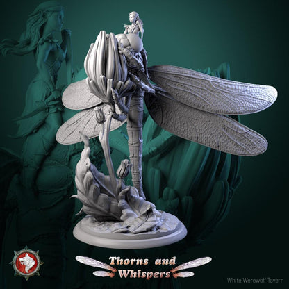 Dragon-Wing Scouts, Fairy Dragonfly Mounts | TTRPG Tabletop Gaming Miniature | White Werewolf Tavern | Thorns and Whispers Set