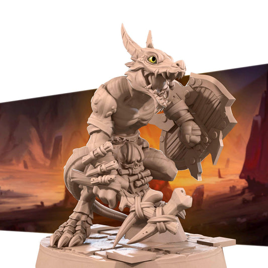 Kobold Barbarian, D&D Version | Tabletop Gaming Scale Resin Miniature | Bite the Bullet